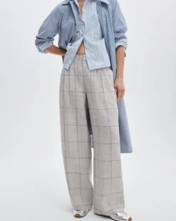 Chappell Plaid Linen Pants