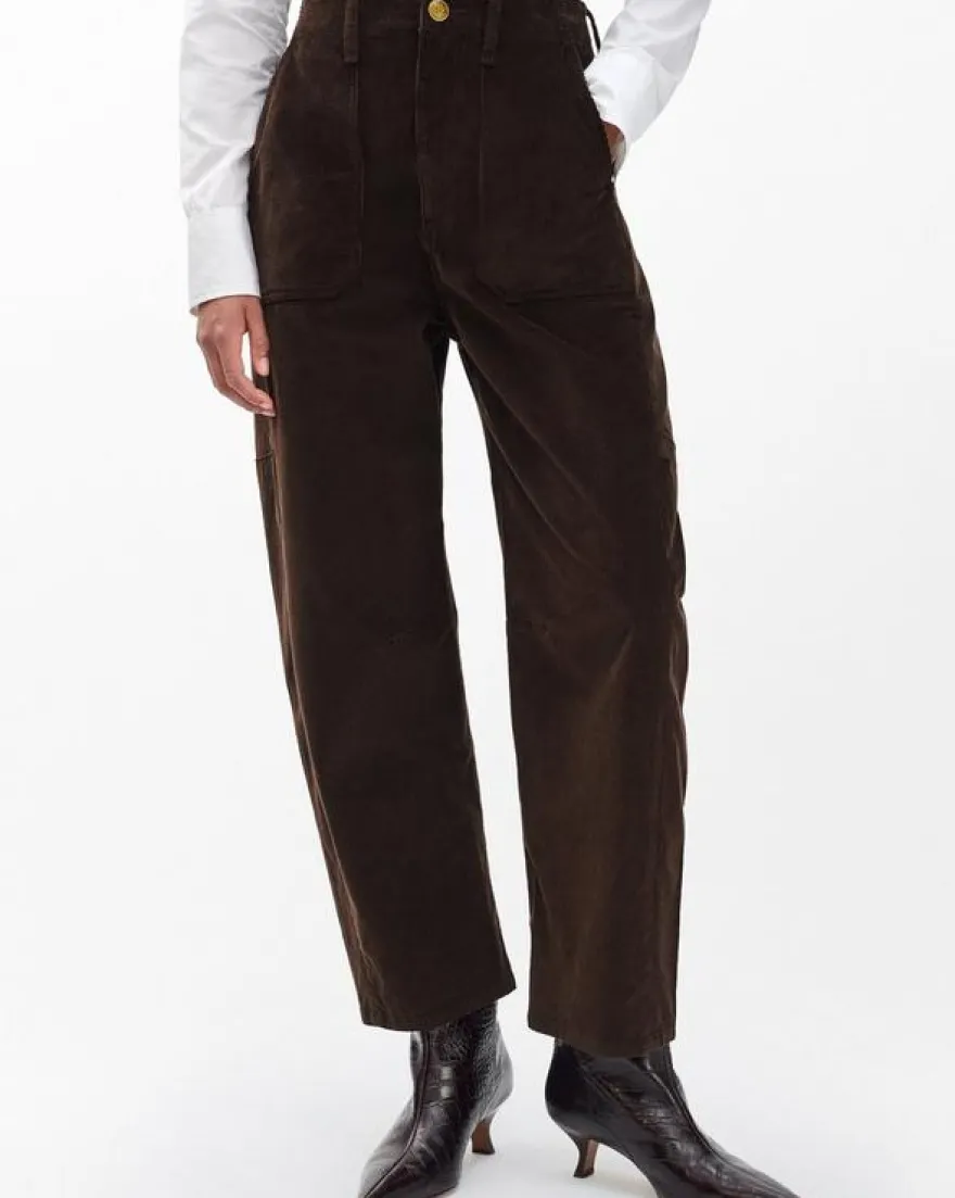 Charlie Ankle Barrel Corduroy Pants