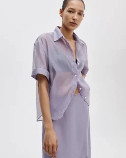 Connie Organza Short-Sleeve Shirt