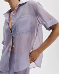 Connie Organza Short-Sleeve Shirt