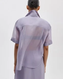 Connie Organza Short-Sleeve Shirt