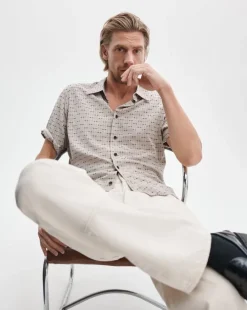 Dalton Short-Sleeve Jacquard Shirt