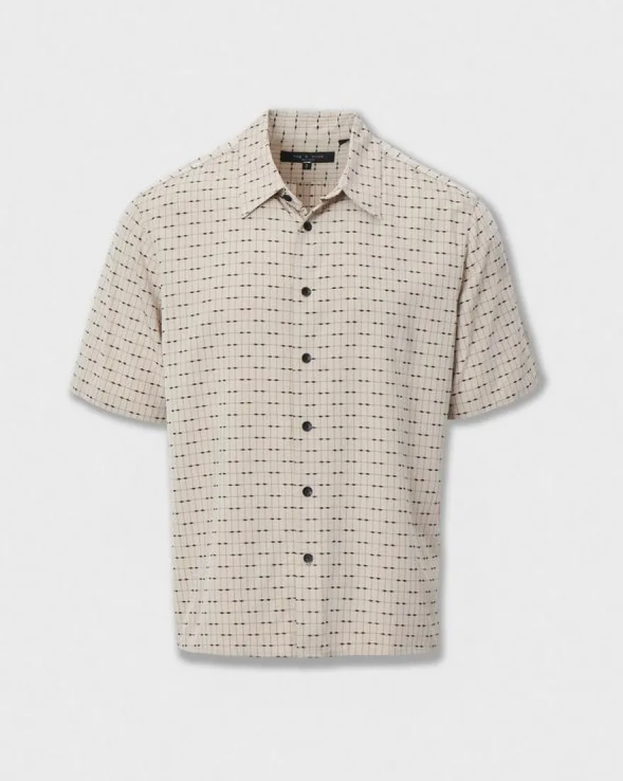 Dalton Short-Sleeve Jacquard Shirt