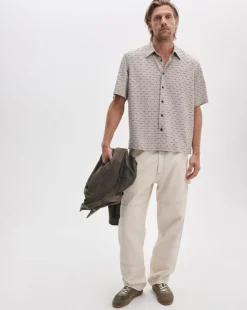 Dalton Short-Sleeve Jacquard Shirt