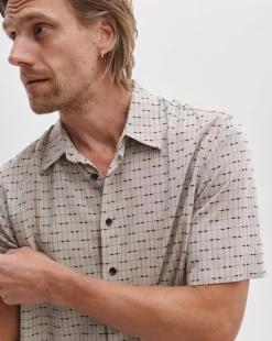 Dalton Short-Sleeve Jacquard Shirt
