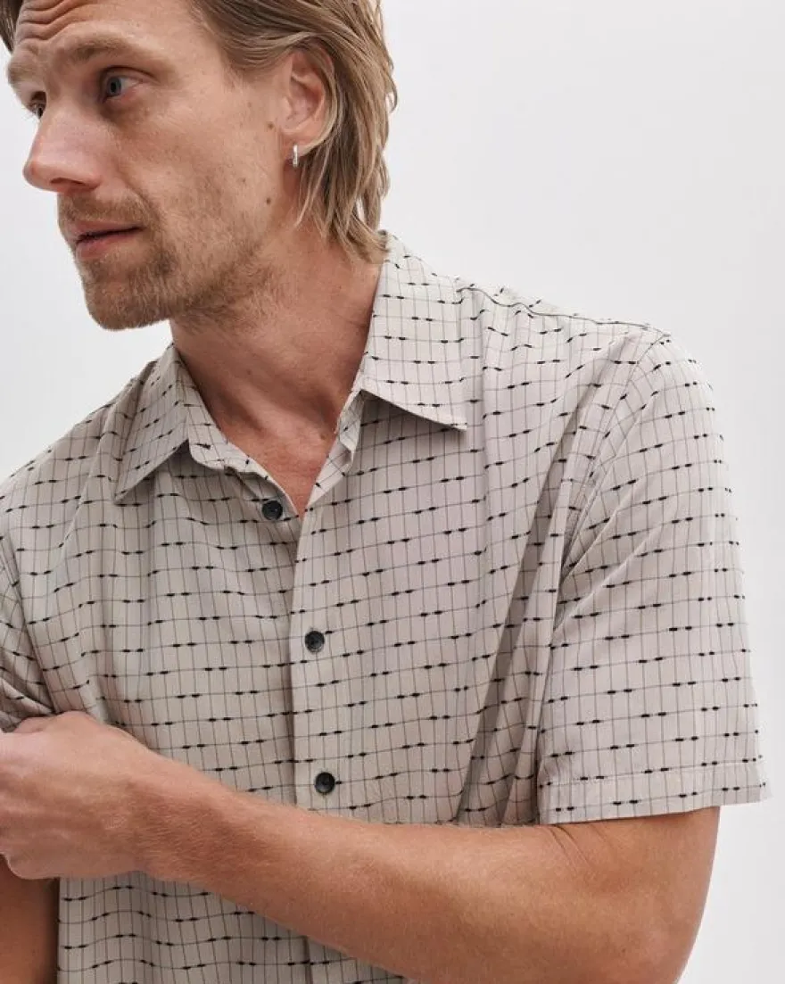 Dalton Short-Sleeve Jacquard Shirt