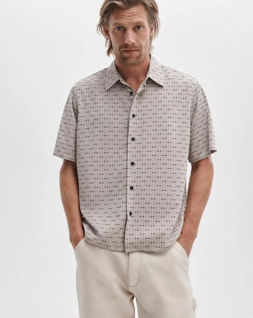 Dalton Short-Sleeve Jacquard Shirt