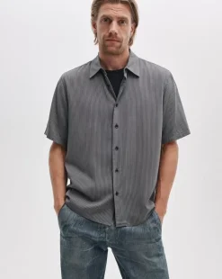Dalton Short-Sleeve Jacquard Shirt