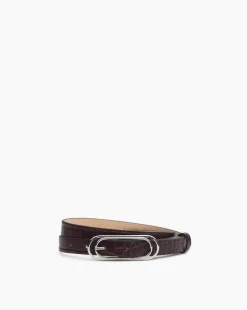 Duo Rounded Rebound Embossed Leather Belt