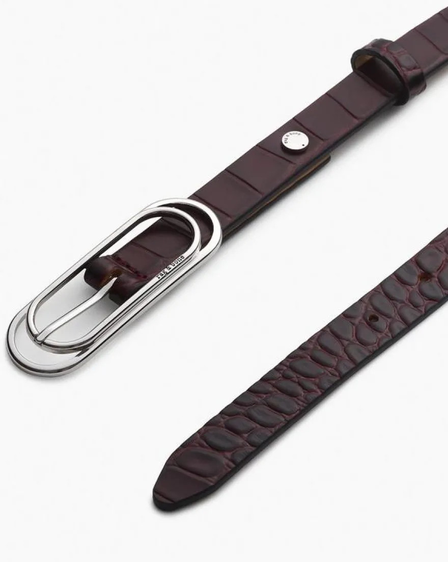 Duo Rounded Rebound Embossed Leather Belt
