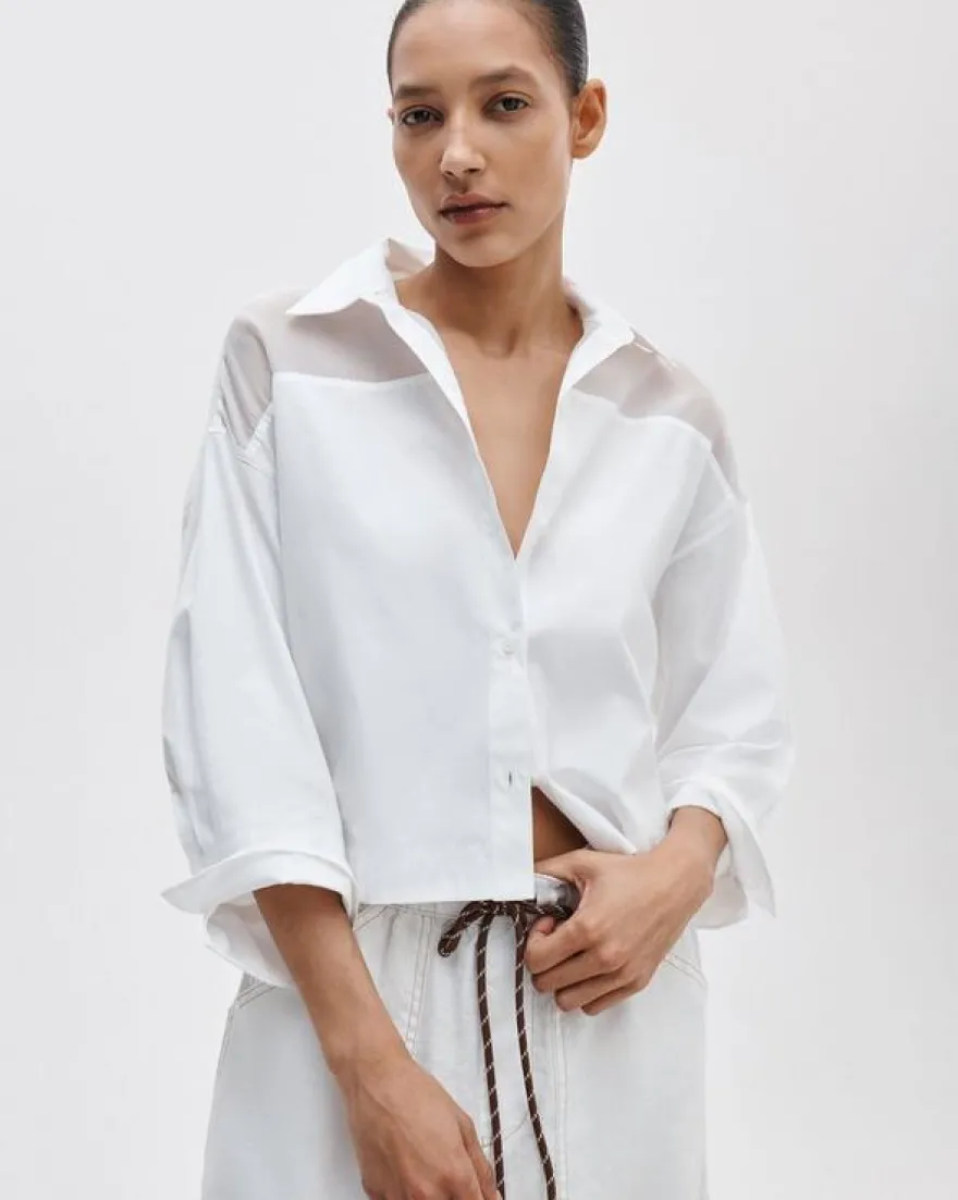 Elly Poplin-Organza Shirt