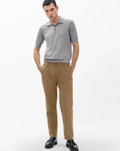 Evan Pleated Stretch Twill Chinos