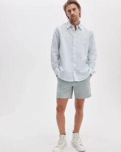 Finch Striped Linen-Cotton Shirt