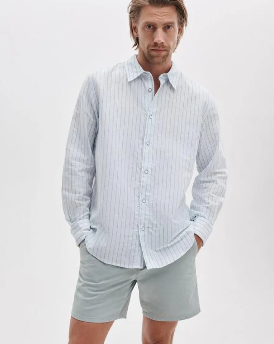 Finch Striped Linen-Cotton Shirt