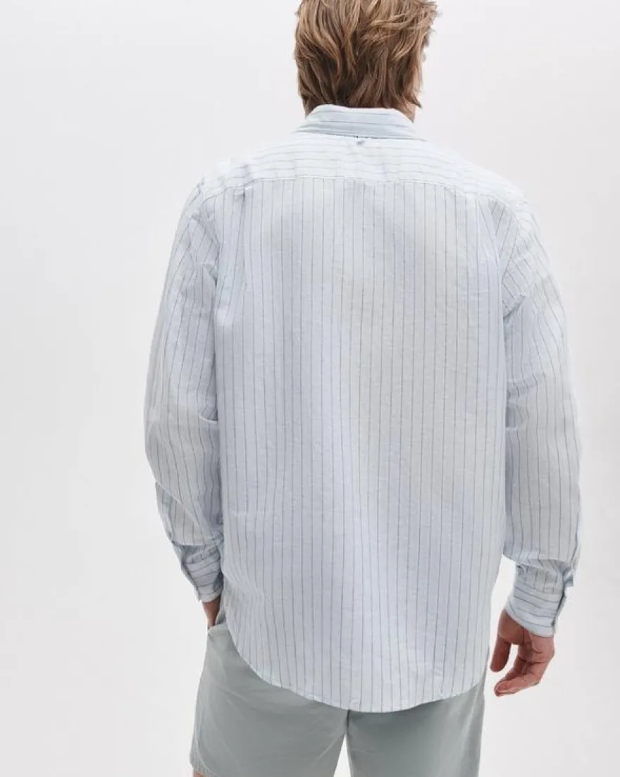 Finch Striped Linen-Cotton Shirt