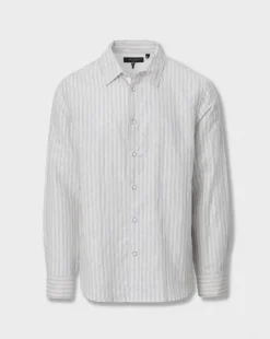 Finch Striped Linen-Cotton Shirt