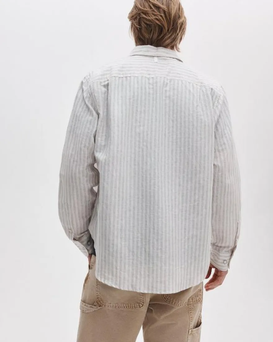 Finch Striped Linen-Cotton Shirt