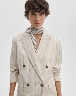Gail Italian Striped Silk Scarf
