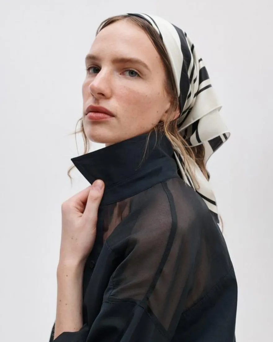 Gia Striped Italian Silk Scarf