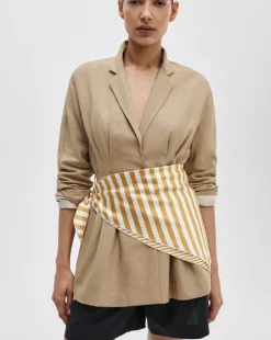 Gia Striped Italian Silk Scarf