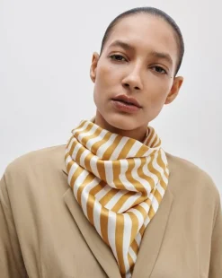Gia Striped Italian Silk Scarf