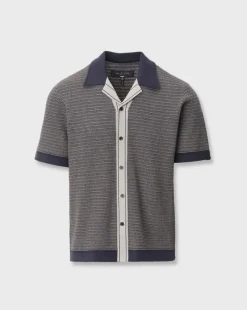 Harvey Contrast-Trim Knit Camp Shirt