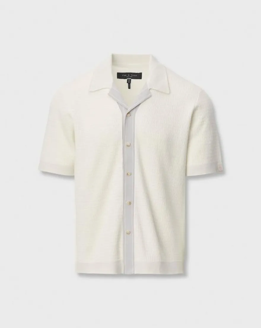 Harvey Contrast-Trim Knit Camp Shirt