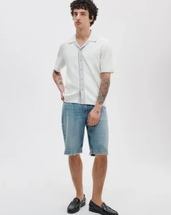 Harvey Contrast-Trim Knit Camp Shirt