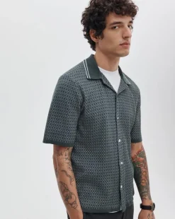 Harvey Cross-Stitch Camp Shirt