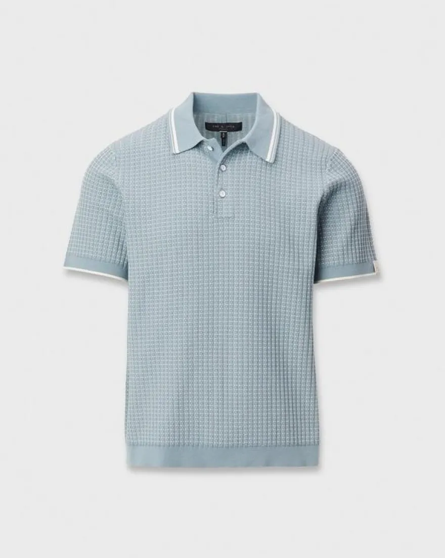Harvey Rib-Knit Polo Shirt