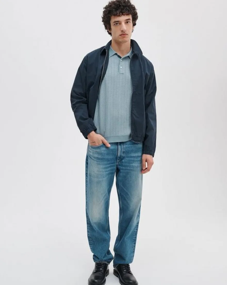 Harvey Rib-Knit Polo Shirt