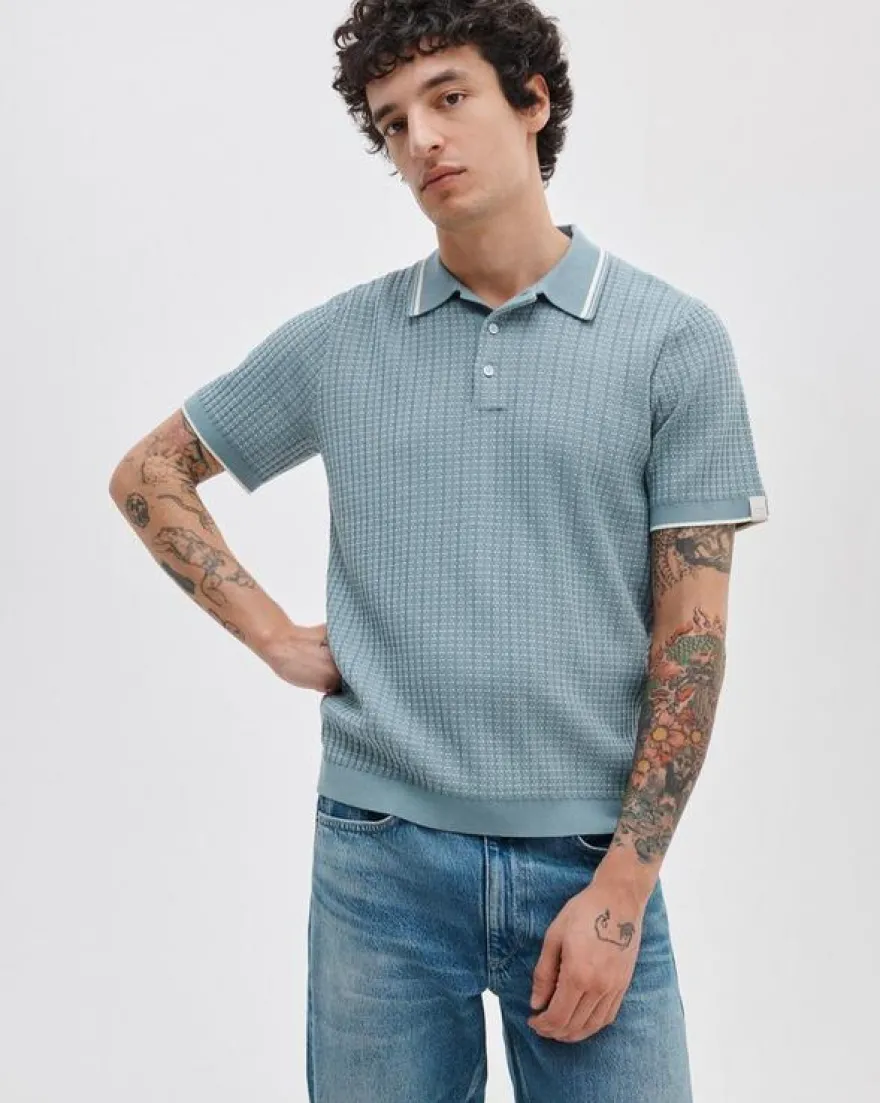 Harvey Rib-Knit Polo Shirt