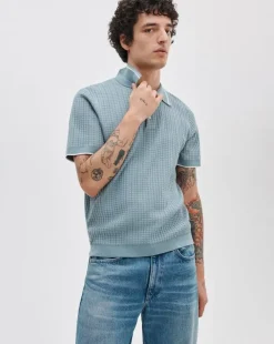 Harvey Rib-Knit Polo Shirt