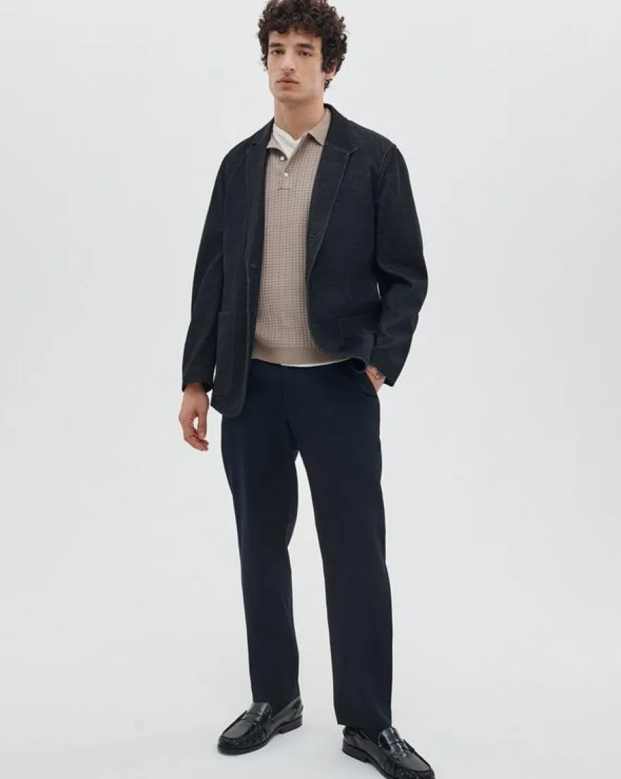 Harvey Rib-Knit Polo Shirt