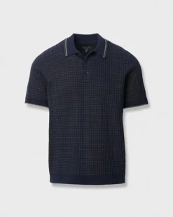 Harvey Rib-Knit Polo Shirt