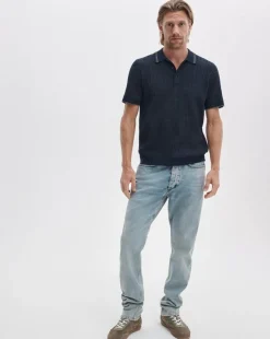 Harvey Rib-Knit Polo Shirt