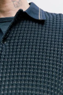 Harvey Rib-Knit Polo Shirt