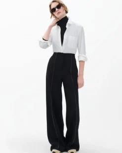 Irina Contrast-Stitch Pants