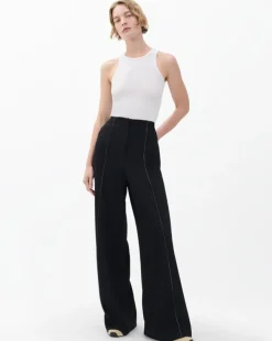 Irina Contrast-Stitch Pants