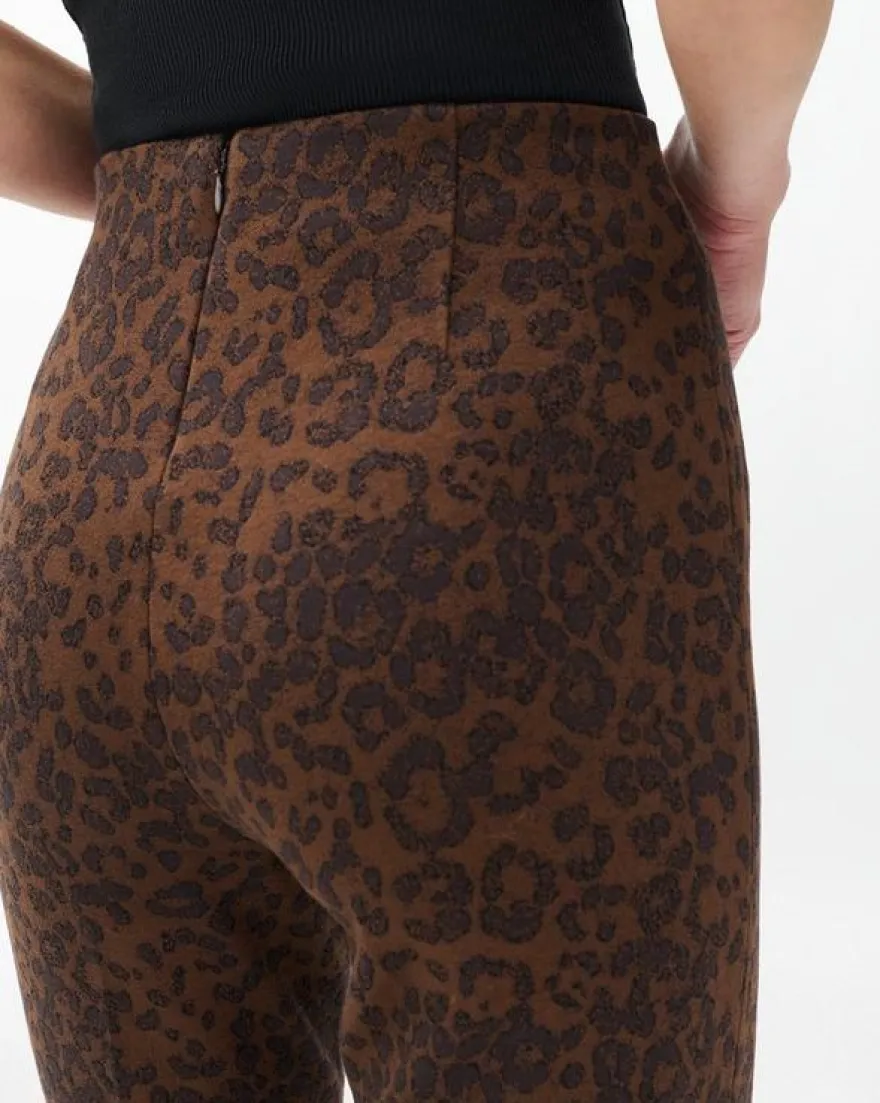 Irina Leopard-Print Kick Flare Pants