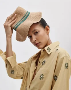 Jade Raffia Bucket Hat