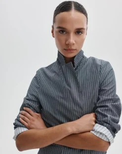 Jennie Striped Poplin Blazer