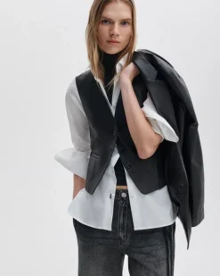 Jennifer Leather Two-in-One Blazer