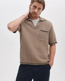 Johnny Collar Crochet Polo Shirt