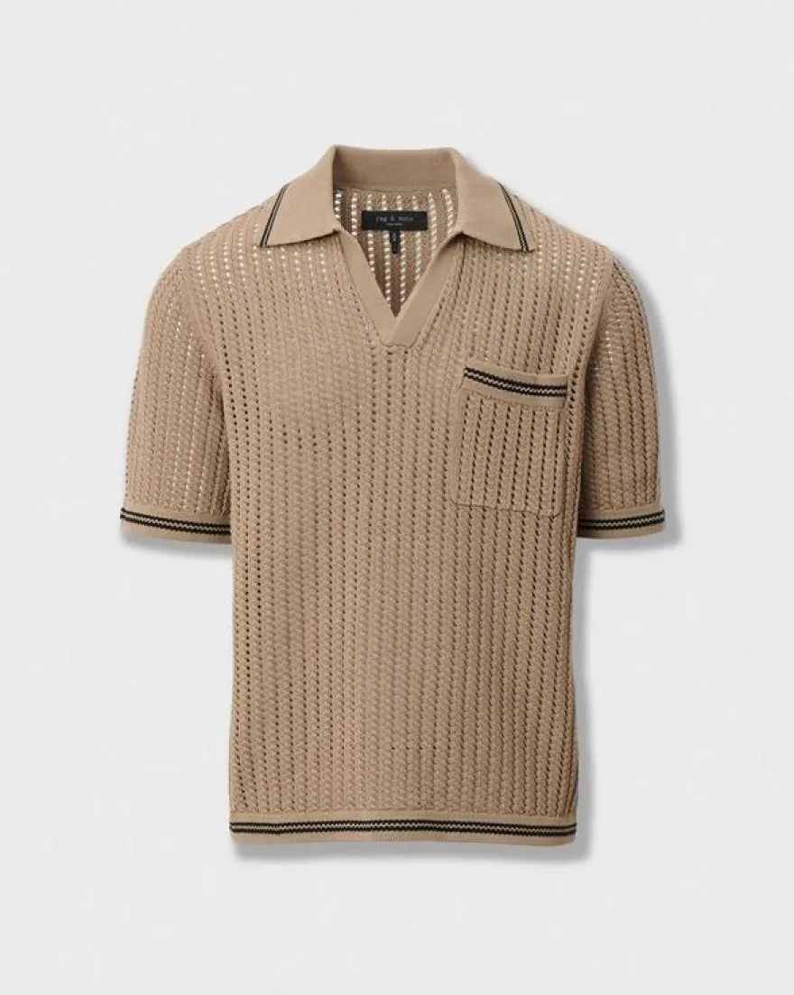 Johnny Collar Crochet Polo Shirt