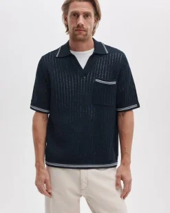 Johnny Collar Crochet Polo Shirt