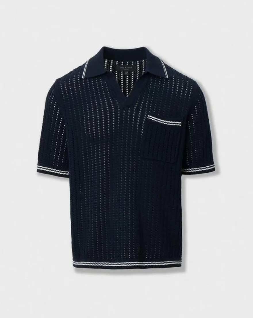 Johnny Collar Crochet Polo Shirt