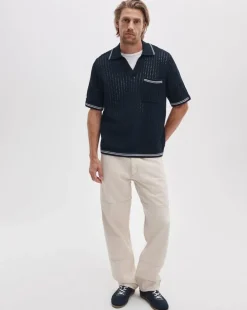 Johnny Collar Crochet Polo Shirt