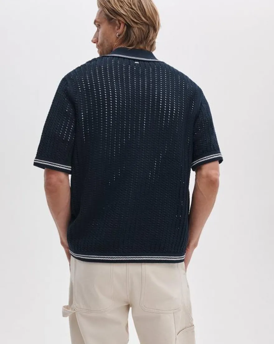 Johnny Collar Crochet Polo Shirt