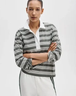 Kelly Boxy Striped Long-Sleeve Polo